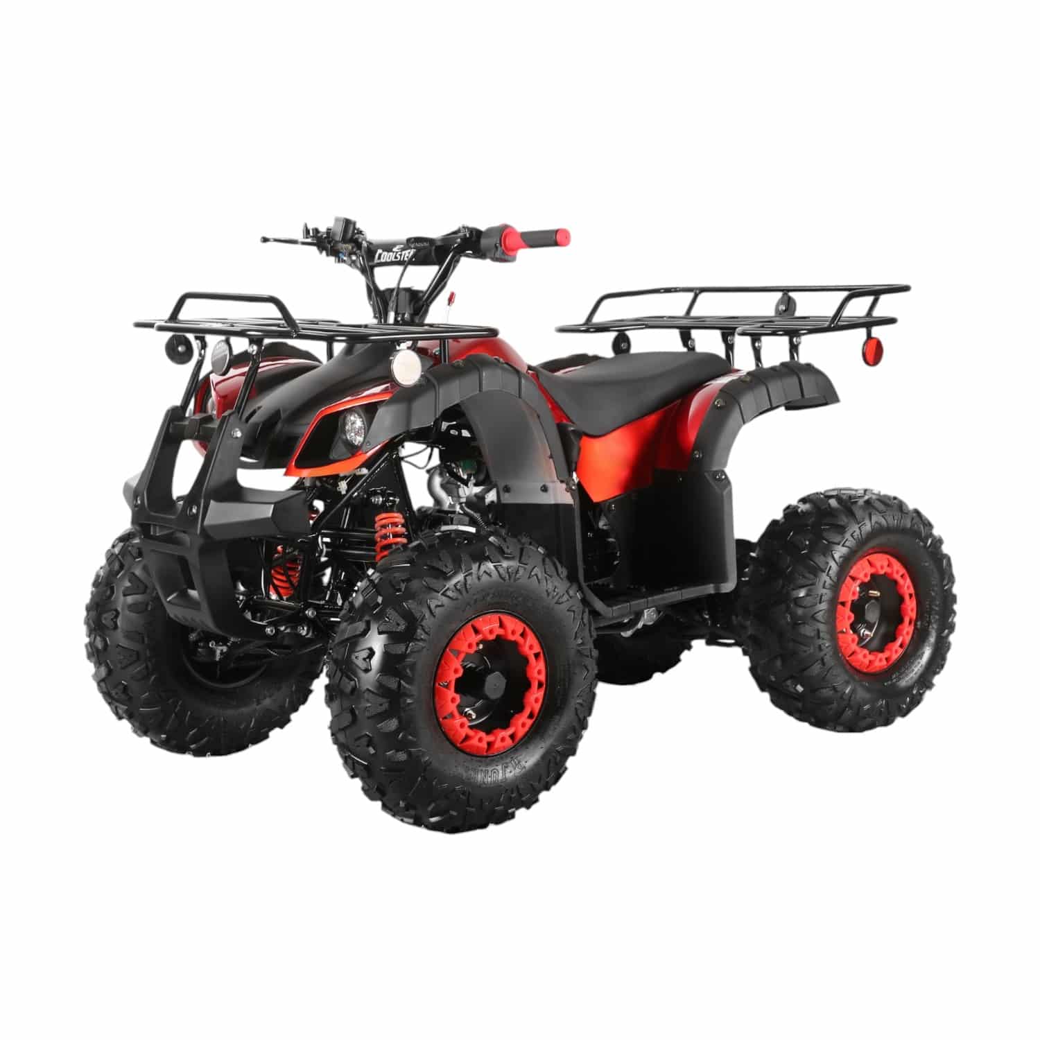 Coolster 125cc 3125XR-8U2 Mid-Sized Utility Style ATV Red Front Left Side View-Photoroom