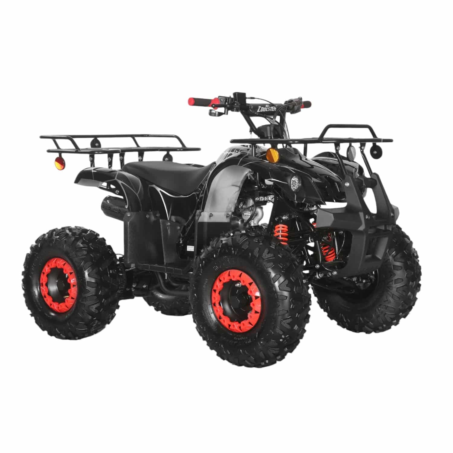 Coolster 125cc 3125XR-8U2 Mid-Sized Utility Style ATV Spider Black Front Right Quarter View-Photoroom