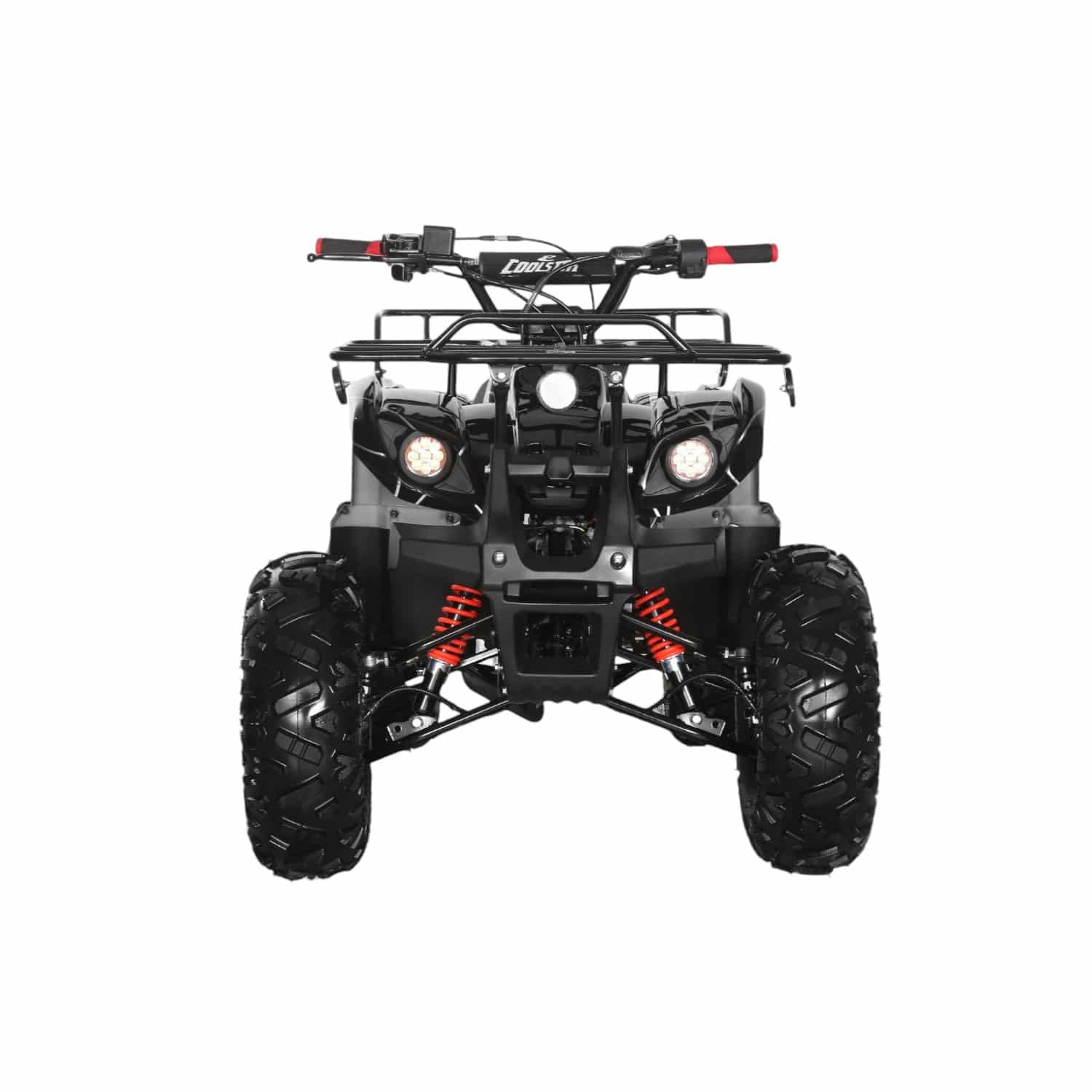 Coolster 125cc 3125XR-8U2 Mid-Sized Utility Style ATV Spider Black Front View-Photoroom