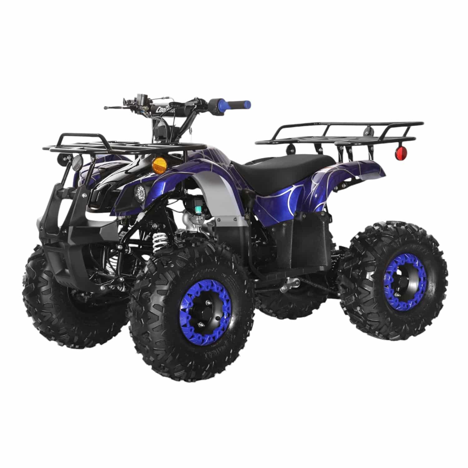 Coolster 125cc 3125XR-8U2 Mid-Sized Utility Style ATV Spider Blue Front Left Quarter View-Photoroom