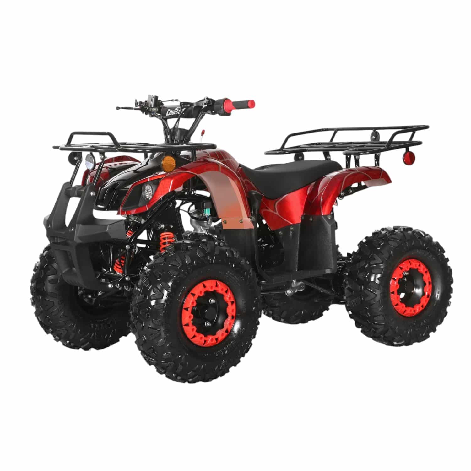 Coolster 125cc 3125XR-8U2 Mid-Sized Utility Style ATV Spider Red Front Left Quarter View-Photoroom