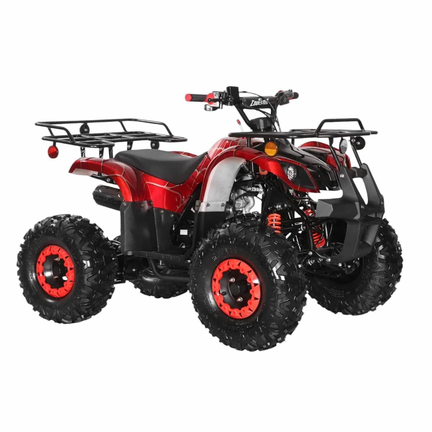 Coolster 125cc 3125XR-8U2 Mid-Sized Utility Style ATv Spider Red Front Right Quarter View-Photoroom